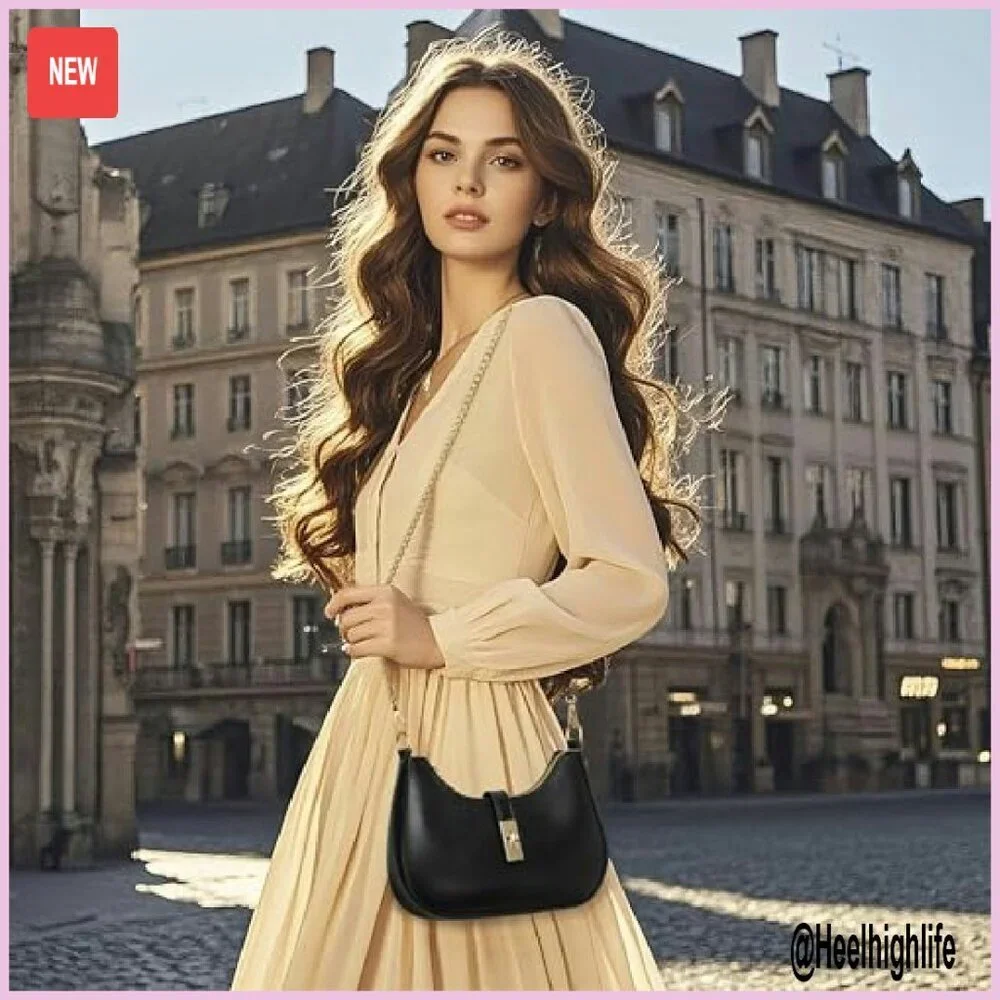 Vegan Leather Shoulder Bag with Detachable Strap, 10x7 Inches, Multi-Functional - Picture 4 of 8